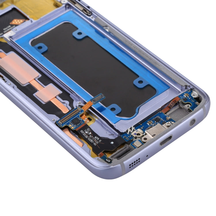 OLED LCD Screen for Galaxy S7 / G930V Digitizer Full Assembly with Frame (Grey)
