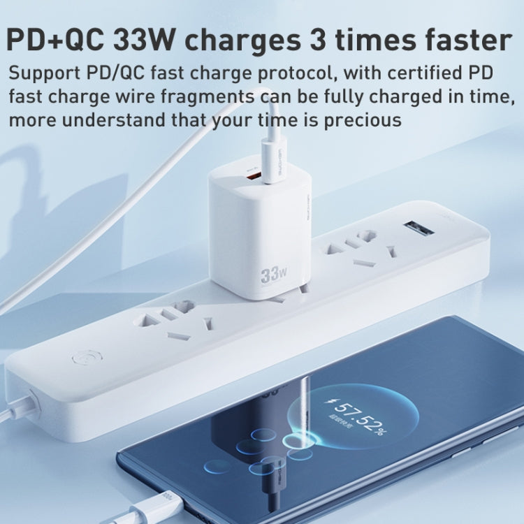 WK WP-U140 33W Power Series USB+USB-C/Type-C Fast Charger, Specifications: US Plug(White)
