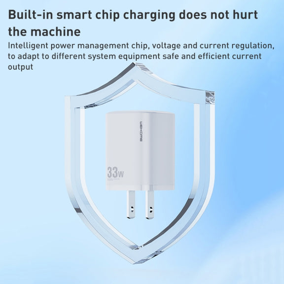 WK WP-U140 33W Power Series USB+USB-C/Type-C Fast Charger, Specifications: US Plug(White)
