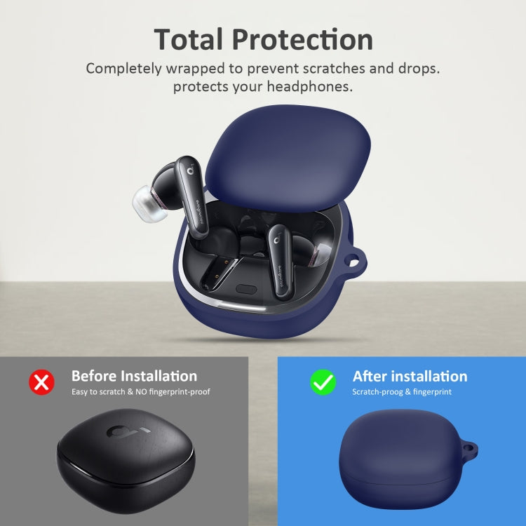 For Anker Soundcore Liberty 4 Bluetooth Earphone Silicone Protective Case (Blue)