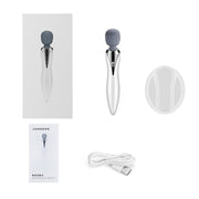 Portable Mini Multifunctional Physiotherapy Electric Hand-held Massage Stick(White)