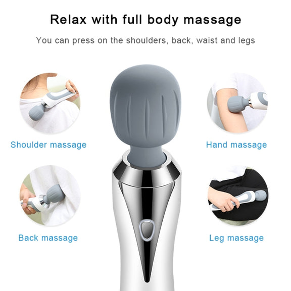 Portable Mini Multifunctional Physiotherapy Electric Hand-held Massage Stick(White)