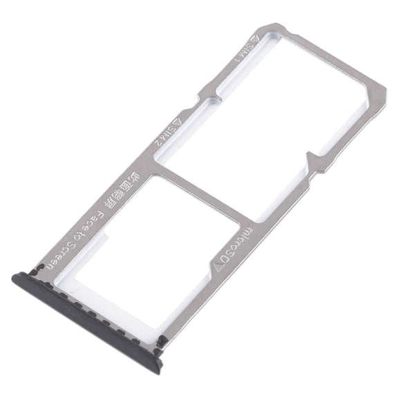 For OPPO A83 2 x SIM Card Tray + Micro SD Card Tray (Black)
