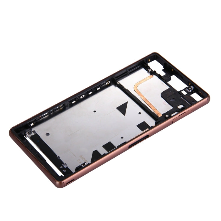 Single SIM Front Housing LCD Frame Bezel for Sony Xperia Z3(Brown)
