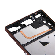 Single SIM Front Housing LCD Frame Bezel for Sony Xperia Z3(Brown)