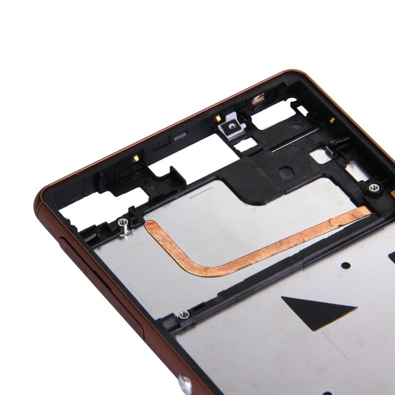 Single SIM Front Housing LCD Frame Bezel for Sony Xperia Z3(Brown)