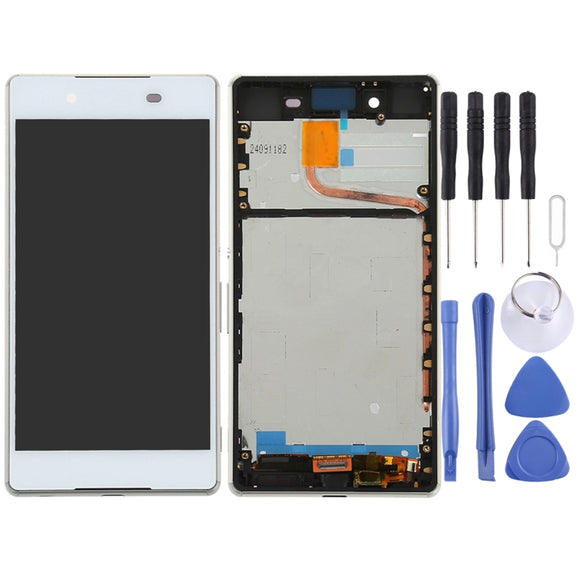 OEM LCD Screen for Sony Xperia Z5 Digitizer Full Assembly with Frame(White)