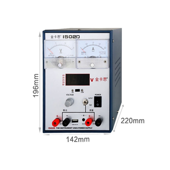 Kaisi K-1502D Repair Power Supply Current Meter 2A Adjustable DC Power Supply Automatic Protection, EU Plug