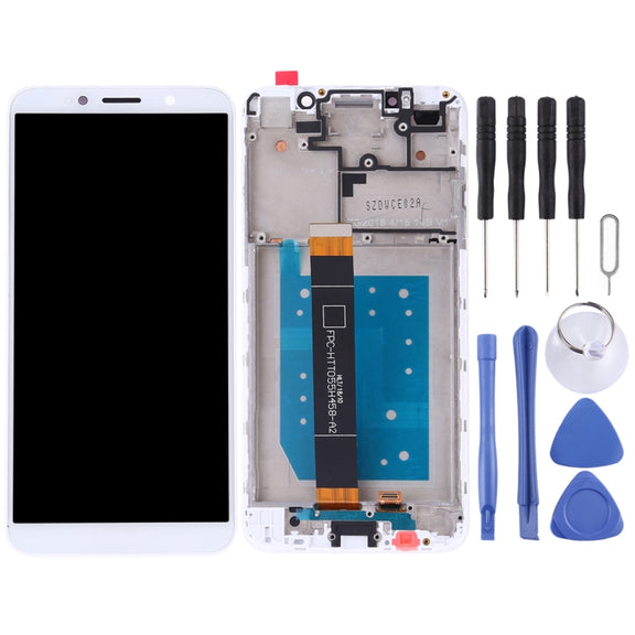 OEM LCD Screen for Huawei Y5 Prime (2018) Digitizer Full Assembly with Frame (White)