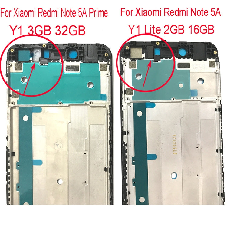 Front Housing LCD Frame Bezel for Xiaomi Redmi Note 5A / Y1 Lite(White)