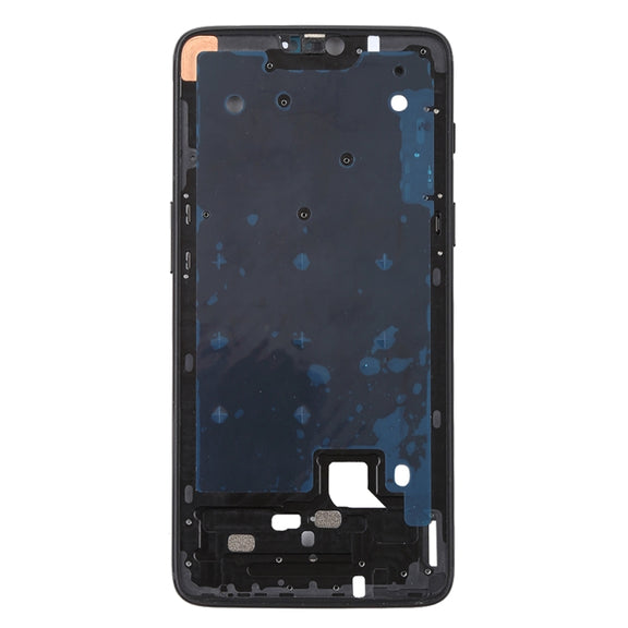 For OnePlus 6 Front Housing LCD Frame Bezel Plate with Side Keys (Frosted Black)
