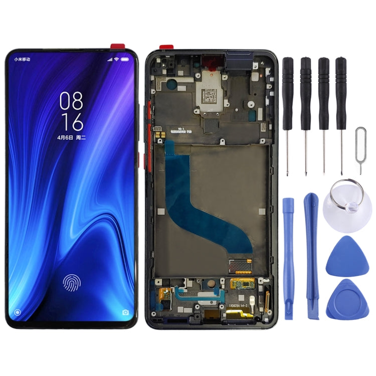 OLED LCD Screen for Xiaomi Redmi K20 / Redmi K20 Pro / 9T Pro Digitizer Full Assembly with Frame(Black)