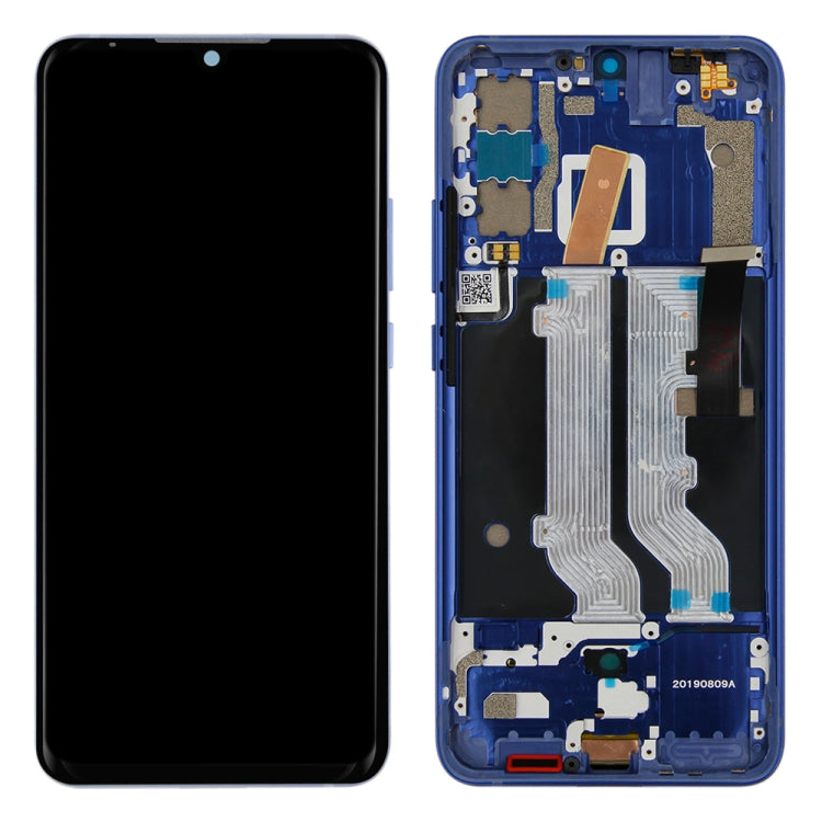 AMOLED Material LCD Screen and Digitizer Full Assembly with Frame for ZTE Axon 10 Pro (4G Version)(Blue)