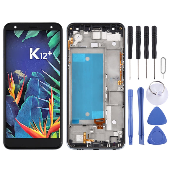 TFT LCD Screen for LG K40 LMX420 / X4 2019 / K12 Plus,Single SIM with Digitizer Full Assembly with Frame (Black)