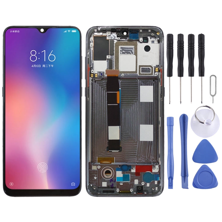 Original AMOLED LCD Screen for Xiaomi Mi 9 Digitizer Full Assembly with Frame(Black)