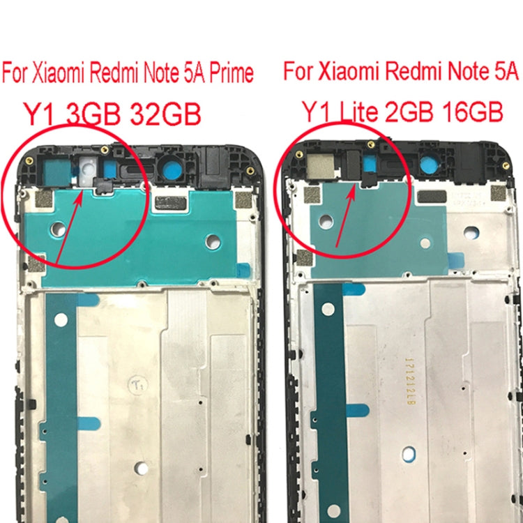 Front Housing LCD Frame Bezel for Xiaomi Redmi Note 5A Prime / Y1(White)