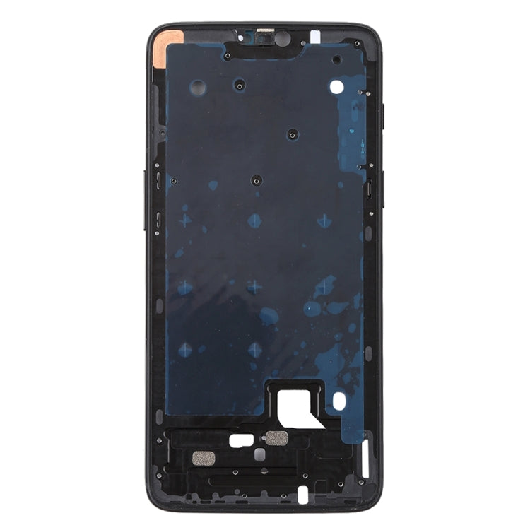 For OnePlus 6 Front Housing LCD Frame Bezel Plate with Side Keys (Jet Black)