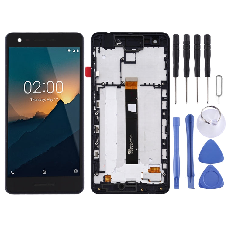 TFT LCD Screen for Nokia 2.1 Digitizer Full Assembly with Frame (Black)