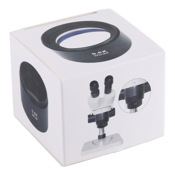 Stereo Microscopes Auxiliary Objective Lens Barlow Lens Magnifier 0.5X WD165