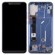 LCD Screen and Digitizer Full Assembly with Frame & Side Keys for Xiaomi Mi 8(Blue)