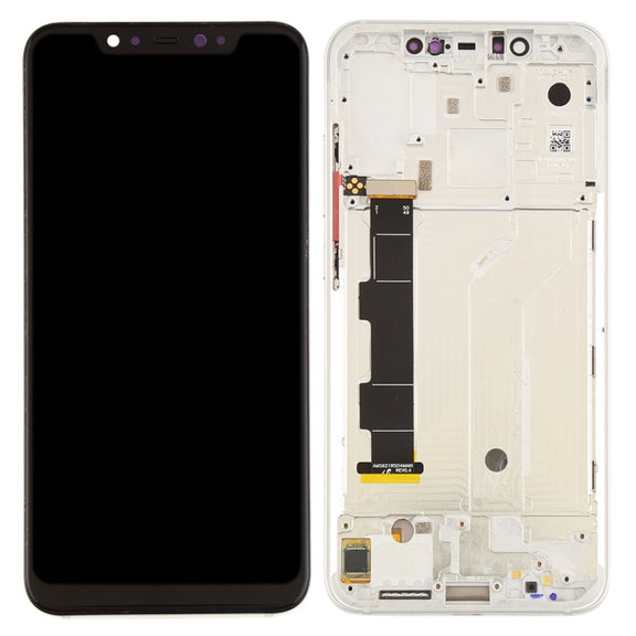 LCD Screen and Digitizer Full Assembly with Frame & Side Keys for Xiaomi Mi 8(Silver)