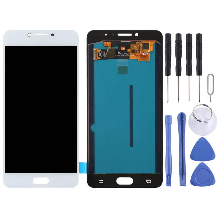 OLED LCD Screen for Galaxy C7 Pro / C7010 with Digitizer Full Assembly (White)