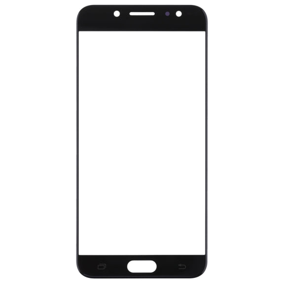 For Samsung Galaxy C8 / C7100, C7(2017) / J7+, C710F/DS 10pcs Front Screen Outer Glass Lens (Black)
