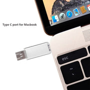 16GB 3 in 1 USB-C / Type-C + USB 2.0 + OTG Flash Disk, For Type-C Smartphones & PC Computer(Silver)