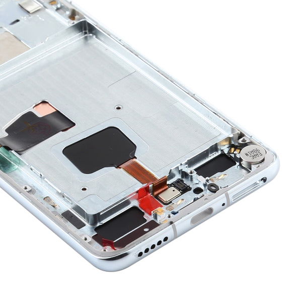Original OLED LCD Screen for Huawei P40 Digitizer Full Assembly with Frame(Silver)