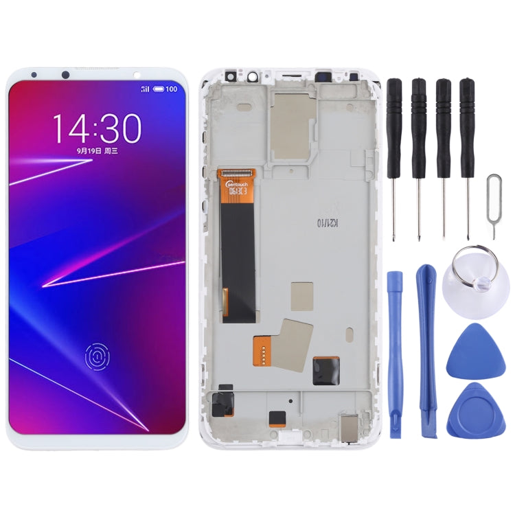 TFT LCD Screen for Meizu 16X Digitizer Full Assembly with Frame, Not Supporting Fingerprint Identification(White)