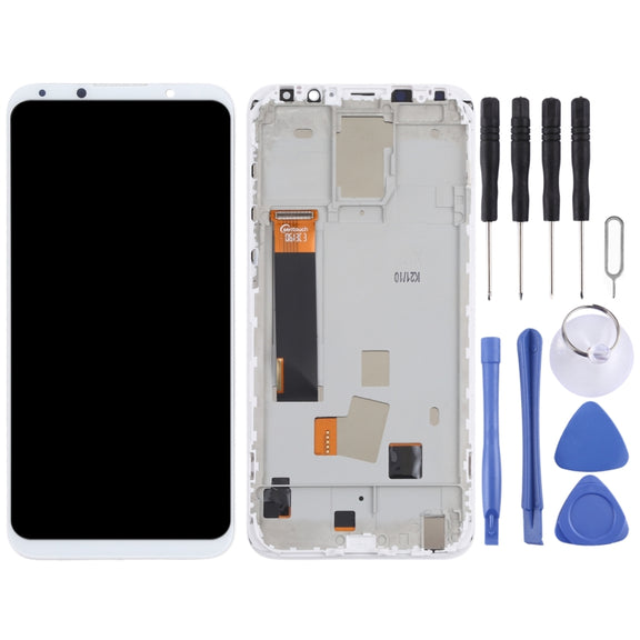 TFT LCD Screen for Meizu 16X Digitizer Full Assembly with Frame, Not Supporting Fingerprint Identification(White)
