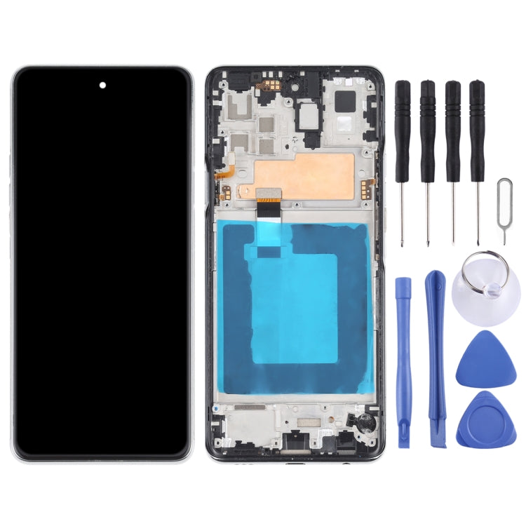 Original LCD Screen for for LG Q92 5G Digitizer Full Assembly with Frame (Silver)