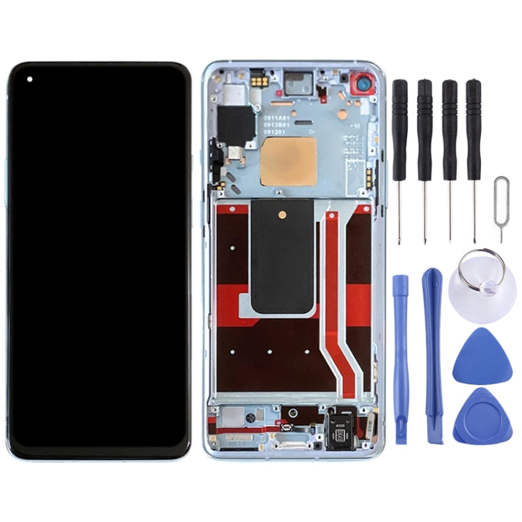 For OnePlus 8T (5G) KB2001 KB2000 KB2003 Digitizer Full Assembly With Frame OEM LCD Screen (Blue)