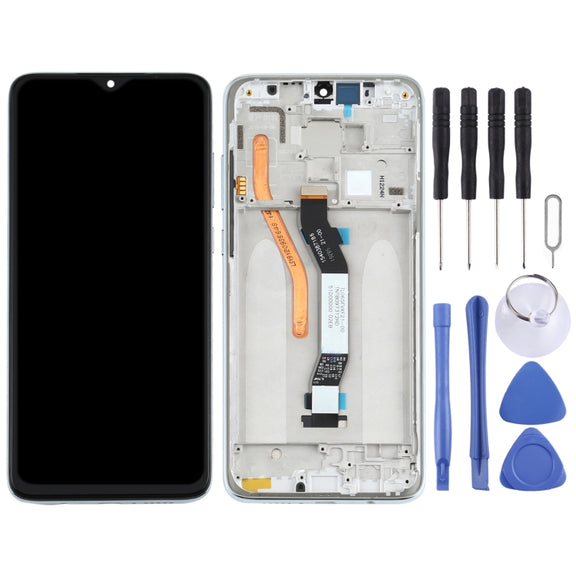 TFT LCD Screen for Xiaomi Redmi Note 8 Pro Single SIM Digitizer Full Assembly with Frame(Silver)