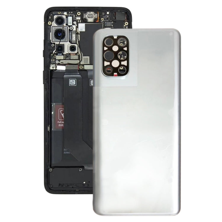 For OnePlus 8T+ 5G Battery Back Cover with Camera Lens Cover (Silver)