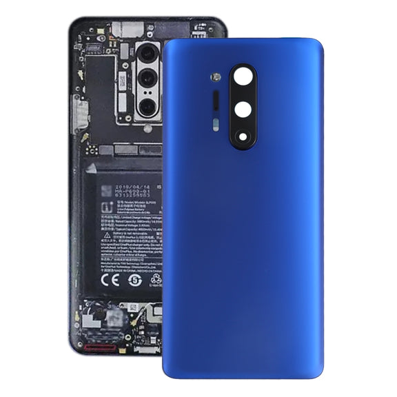 For OnePlus 8 Pro Battery Back Cover with Camera Lens Cover (Blue)
