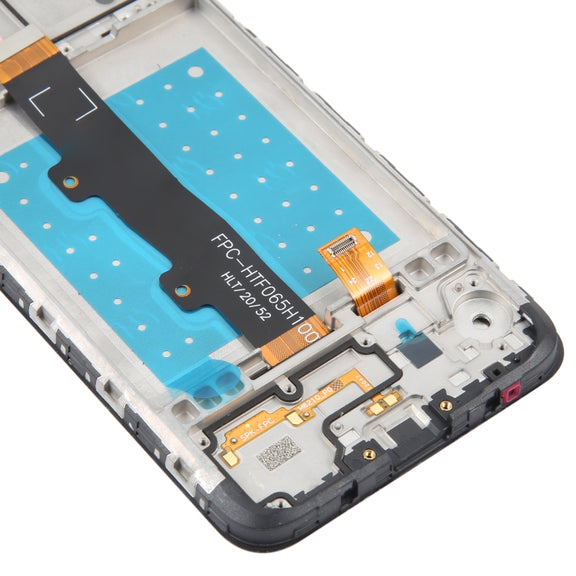 LCD Screen and Digitizer Full Assembly with Frame for Motorola Moto E7(Black)