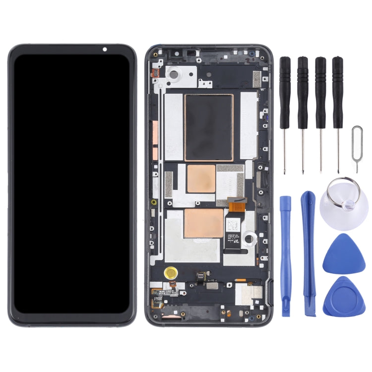 Original OLED LCD Screen for Asus ROG Phone 5 ZS673KS Digitizer Full Assembly with Frame���Black)