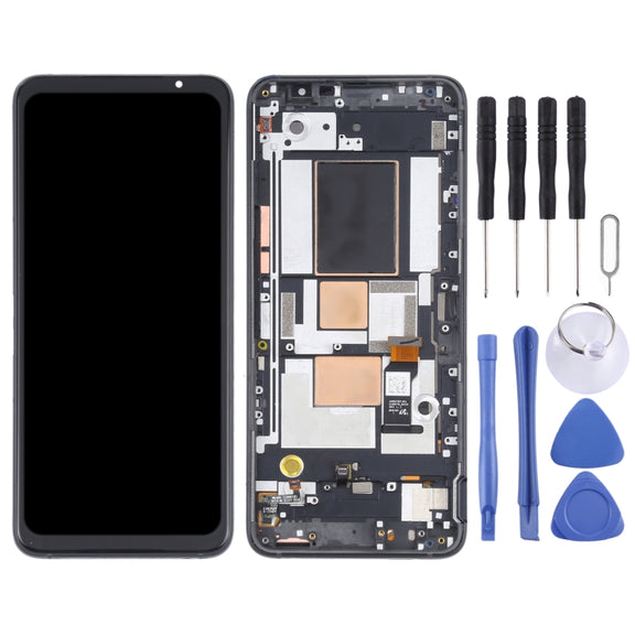 Original OLED LCD Screen for Asus ROG Phone 5 ZS673KS Digitizer Full Assembly with Frame���Black)