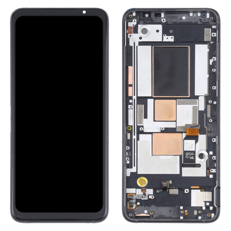 Original OLED LCD Screen for Asus ROG Phone 5 ZS673KS Digitizer Full Assembly with Frame���Black)