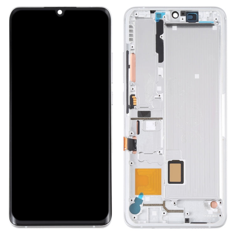 AMOLED LCD Screen for Xiaomi Mi Note 10 Lite M2002F4LG Digitizer Full Assembly with Frame(Silver)