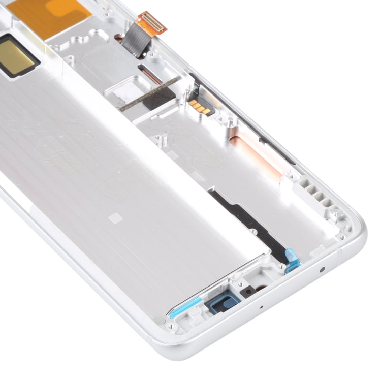 AMOLED LCD Screen for Xiaomi Mi Note 10 Lite M2002F4LG Digitizer Full Assembly with Frame(Silver)