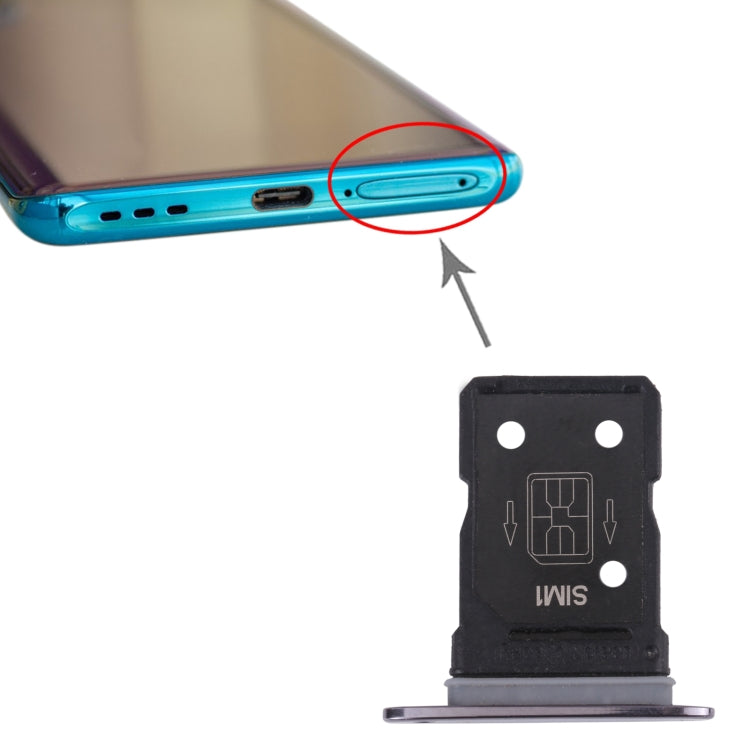 For OPPO Find X2 SIM Card Tray + SIM Card Tray (Black)