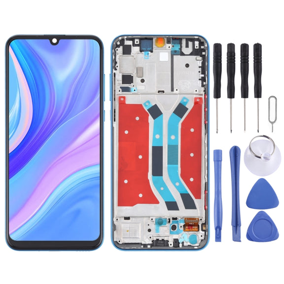 OEM LCD Screen for Huawei Y8p Digitizer Full Assembly with Frame(Blue)