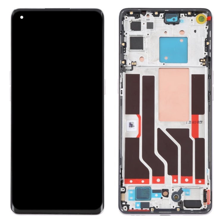 Original LCD Screen For OPPO Reno5 Pro 5G Digitizer Full Assembly with Frame(Silver)