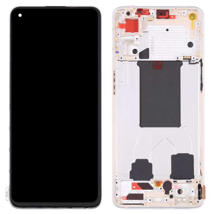 Original LCD Screen For OPPO Reno7 5G China PFJM10 Digitizer Full Assembly with Frame (Gold)