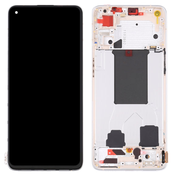 Original LCD Screen For OPPO Reno7 5G China PFJM10 Digitizer Full Assembly with Frame (Gold)