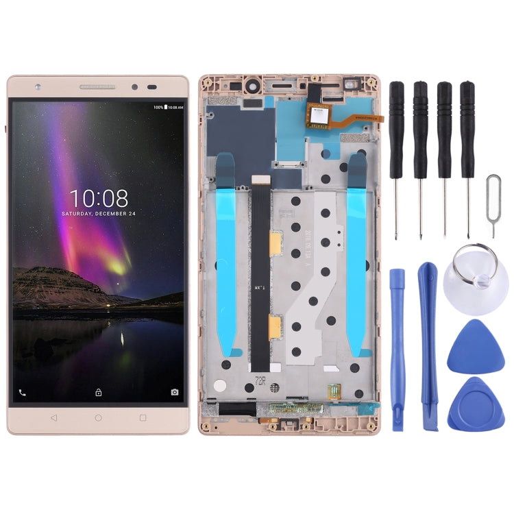 OEM LCD Screen For Lenovo Phab2 Plus PB2-670N PB2-670M PB2-670Y Digitizer Full Assembly with Frame (Gold)