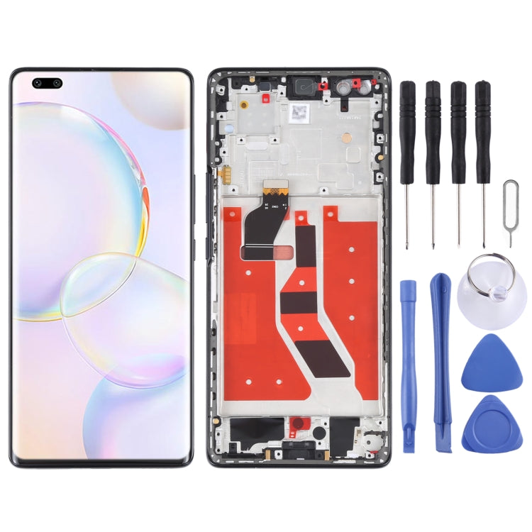 Original OLED LCD Screen for Honor 50 Pro Digitizer Full Assembly with Frame(Black)