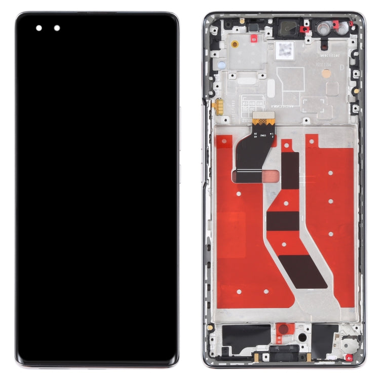 Original OLED LCD Screen for Honor 50 Pro Digitizer Full Assembly with Frame(Silver)
